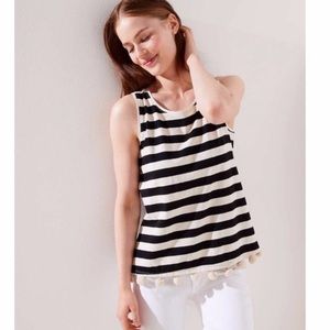 Loft Striped Pom Pom Tank